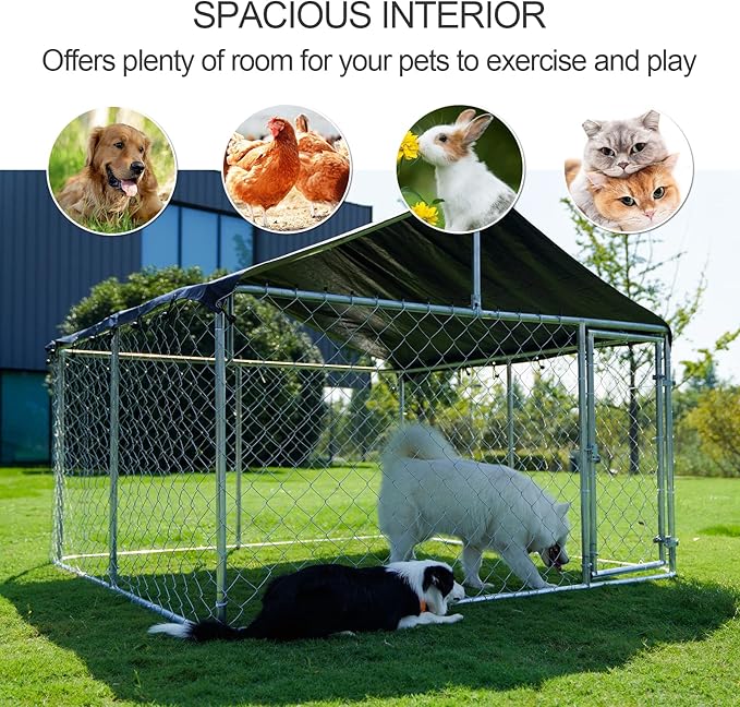 Outdoor Dog Enclosure Heavy Duty Dog Kennel House Mesh Dog Big Cage Pet Kennel - Image 2