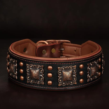 PET ARTIST Soft Padded Leather Dog Collar, 2 inch Wide Genuine Leather Dog - Image 8