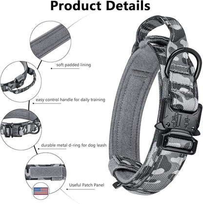 DAGANXI Tactical Dog Collar, Adjustable Military Training Nylon Dog Collar - Image 3