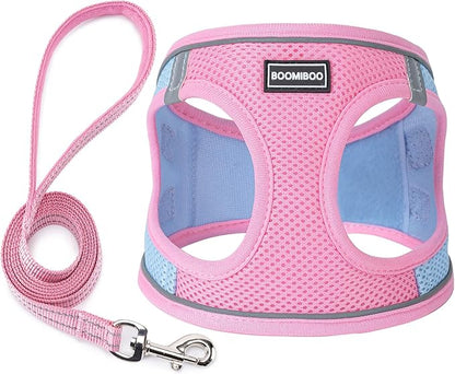 Dog Harness with Leash Set, No Pull Adjustable Reflective Step-in Puppy Pet by BOOMIBOO
