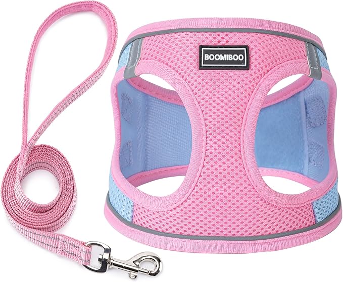 Dog Harness with Leash Set, No Pull Adjustable Reflective Step-in Puppy Pet by BOOMIBOO