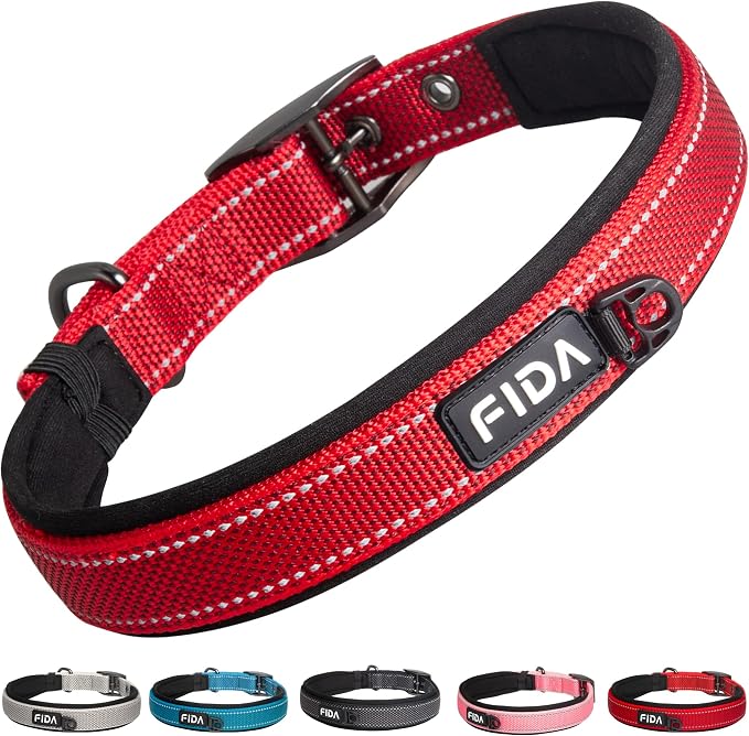 Fida Heavy Duty Dog Collar, Ultra Comfortable Soft Neoprene Padded, Adjustable by Fida