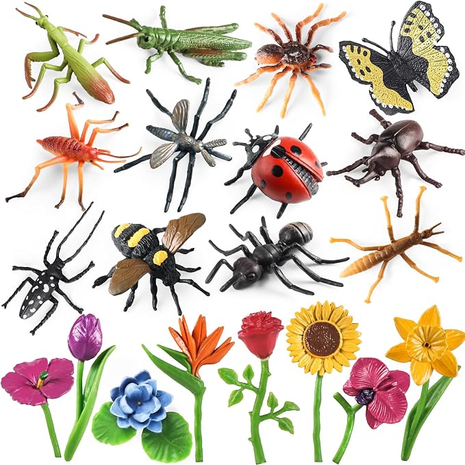 20Pcs Insect Toy Fake Plastic Bugs Figures by kukifun