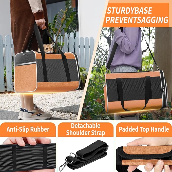 Large Cat Carry Bag, Soft Shell Shih-Tzu Pet Transport Crate, Big Bunny Rabbit - Image 6