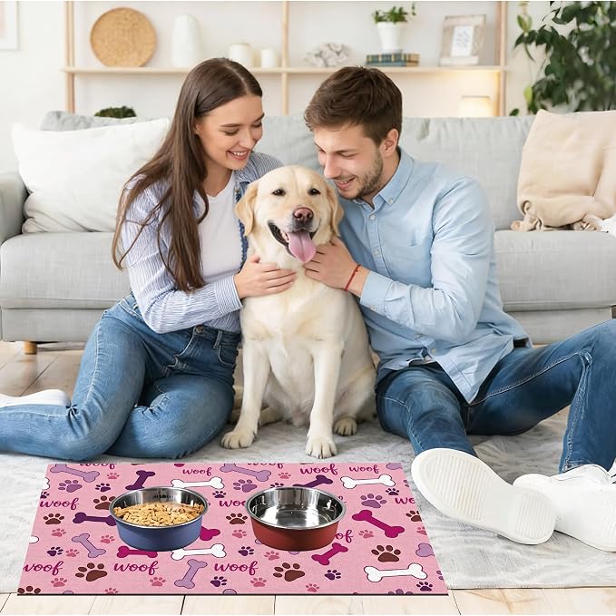Dog Feeding Mat 20 x 12 Inch, Waterproof Non Slip Rubber Pet Bowl Pad Mat - Image 4
