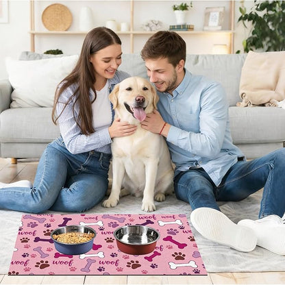 Dog Feeding Mat 20 x 12 Inch, Waterproof Non Slip Rubber Pet Bowl Pad Mat - Image 4