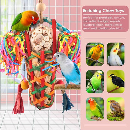 KATUMO Bird Toys Parakeet Toy Cockatiel Shredding Toys Conure Foraging Sola Toys - Image 6