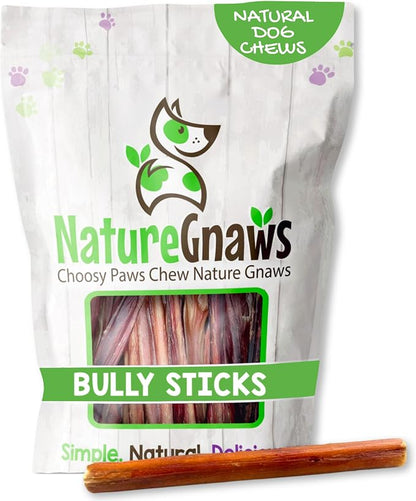 Nature Gnaws Thin Bully Sticks for Dogs 5-6" by NatureGnaws
