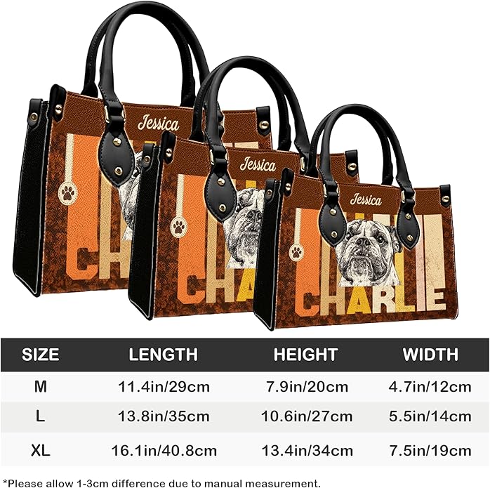 Personalized Pet Mom Leather Handbag – Custom Name Dog Cat Photo Purse - Image 8
