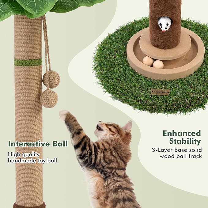 Cat Scratching Post 35'' Tall Cat Scratcher Tree Tower Scratching Posts - Image 4