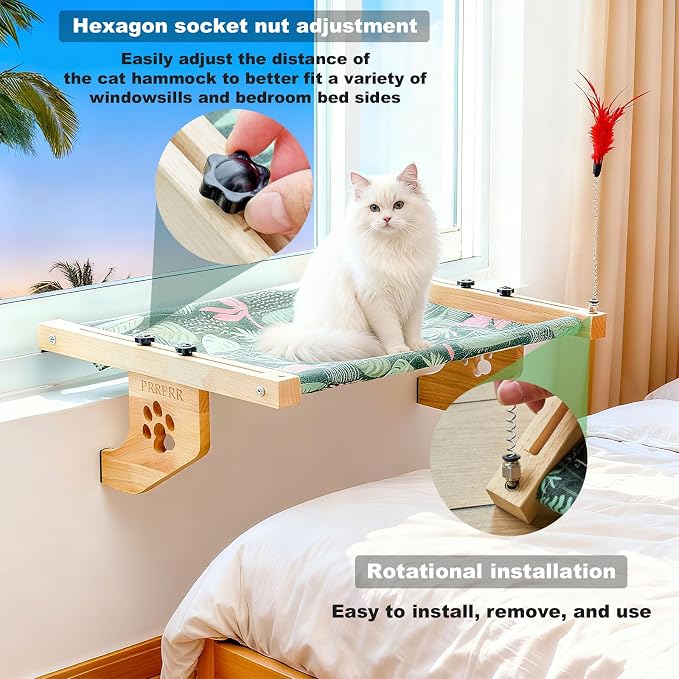 Cat Window Perch for Large Cats Inside, Sturdy Cat Window Hammock Seat - Image 6