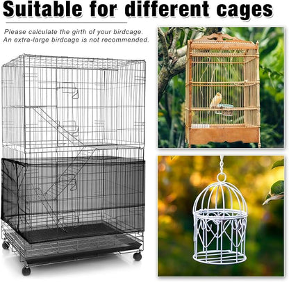 Shappy Large Bird Cage Seed Catcher, Bird Cage Cover Net Skirt Guard, - Image 4