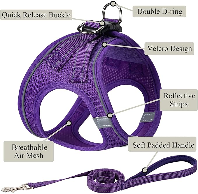 Dog Harness with Leash Set, No Pull Adjustable Reflective Step-in Puppy Pet - Image 2