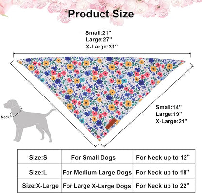 ADOGGYGO Floral Dog Bandanas 2 Pack, Reversible Cute Flower Scarf, Premium - Image 4