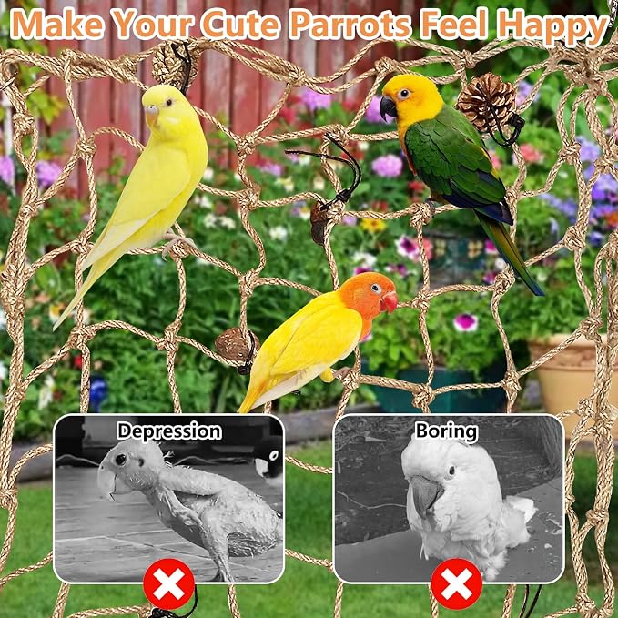 Tfwadmx Bird Climbing Rope Net Parrot Perch Climbing Rope Ladder, Large Size - Image 5