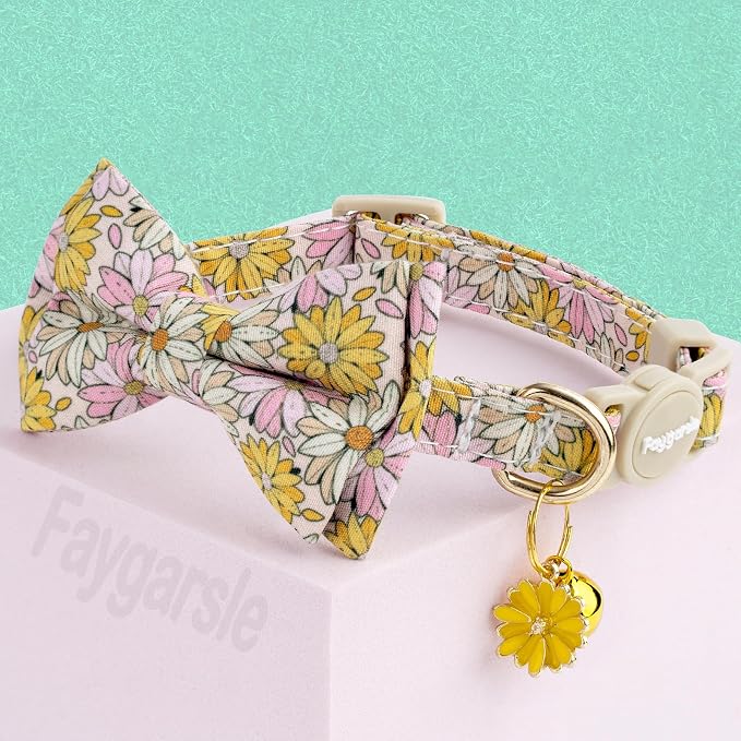 Faygarsle 2 Pack Floral Cat Collar Set - Image 3