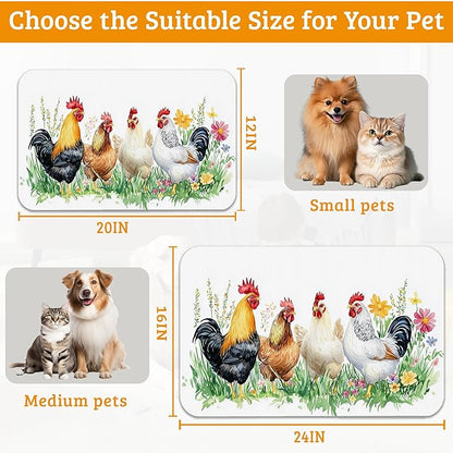 Chicken Rooster Dog Cat Food Mat - Image 6