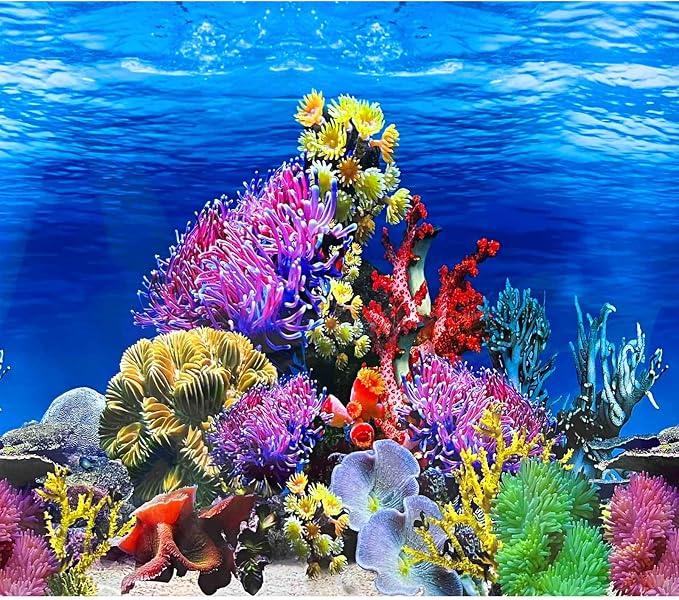 Fish Backgrounds Paper Double Sides Undersea Aquarium Background Poster by XCNO