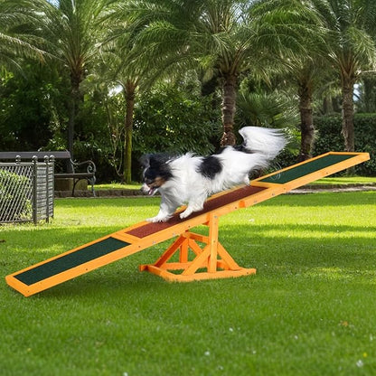 71" Dog Agility Seesaw Outdoor for Training and Exercise, Wooden Agility Dog by Unknown