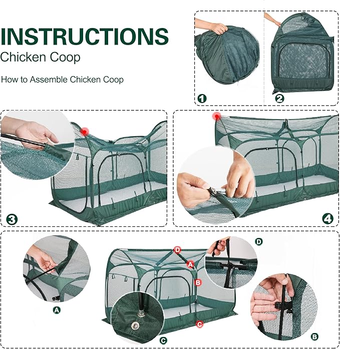 Portable Chicken Run Large Pop-Up Chicken Pen - Image 6