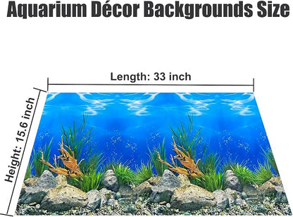 Aquarium Background Poster Water Plants 3D Coral Fish Tank Background Picture - Image 6
