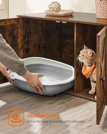 Feandrea Cat Litter Box Enclosure, Litter Box Furniture Hidden - Image 9