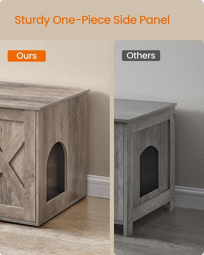 Feandrea Cat Litter Box Enclosure, Litter Box Furniture Hidden, Indoor Cat House - Image 6