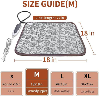Cat Heating Pad 18x18 in with Smart Thermostat Switch and Power Line Protection - Image 2