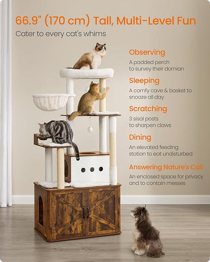 Feandrea Cat Tree, 66.9-Inch Cat Tower - Image 3