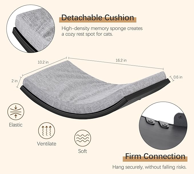 Curved Cat Wall Hammock Bed - Image 4