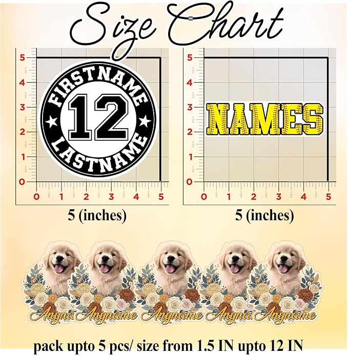 Custom Pet Face Photo Name Floral Sticker Personalized Text Image Animal Flower - Image 5
