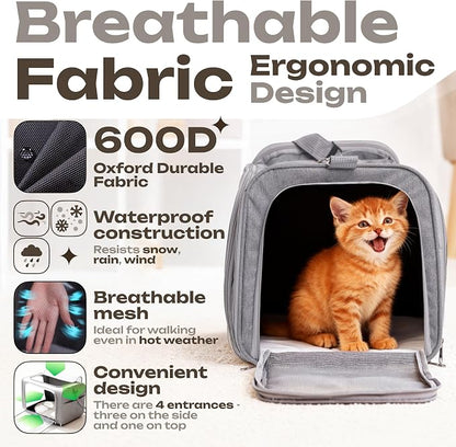 Pet Carrier for Cats, Guinea Pigs – Airline Approved Soft-Sided Travel Bag - Image 6