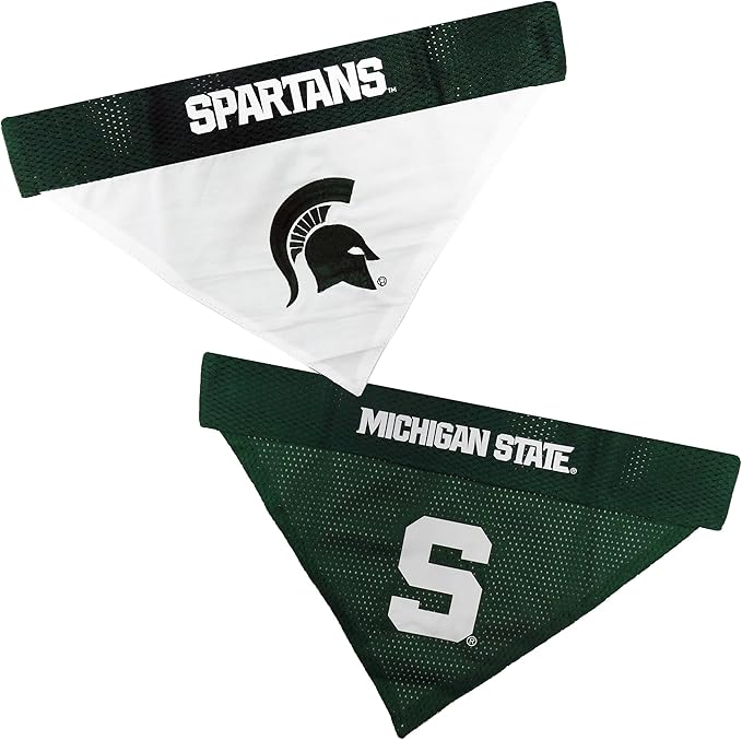 Pets First Collegiate Pet Accessories, Reversible Bandana, Michigan State - Image 6