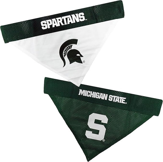 Pets First Collegiate Pet Accessories, Reversible Bandana, Michigan State by PETSFIRST