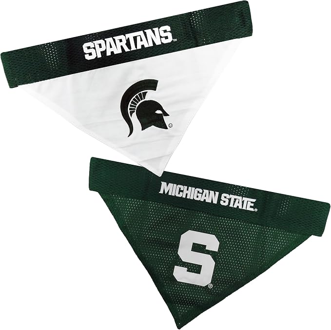 Pets First Collegiate Pet Accessories, Reversible Bandana, Michigan State - Image 6