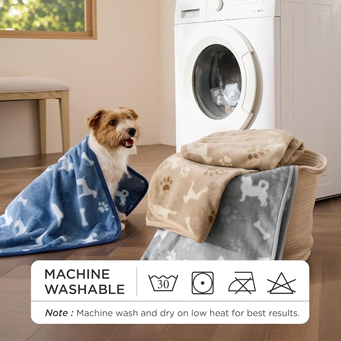 Bedsure 1 Pack 3 Pet Blankets, Super Soft Fluffy Premium Fleece Flannel - Image 4