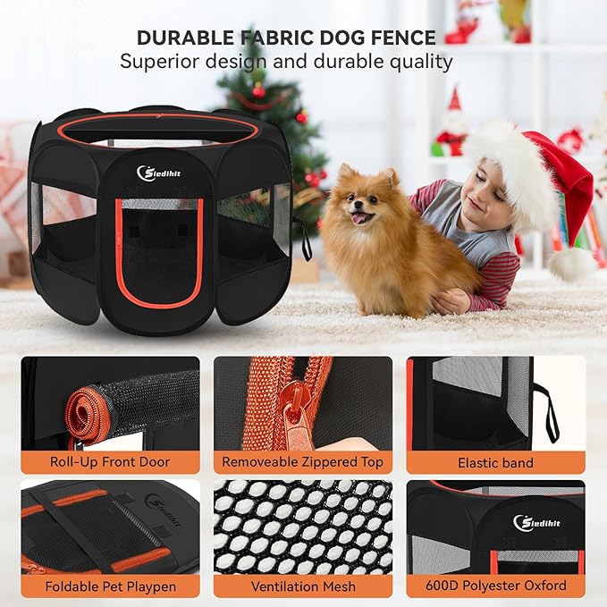Dog Playpen, Puppy Pet Playpens Indoor - Image 4