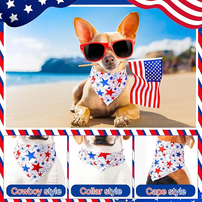 Aliceset 180 Pcs 4th of July Dog Bandanas Bulk Patriotic Dog Bandanas - Image 4