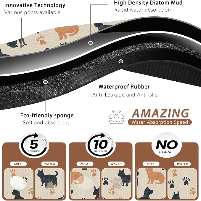 Cute Cat Paw Prints Dog Food Mat - Image 3