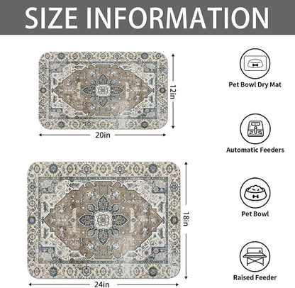 2 Pack Dog Food Mats for Floors, Absorbent and Quick-Drying Pet Cat Food Mat - Image 6