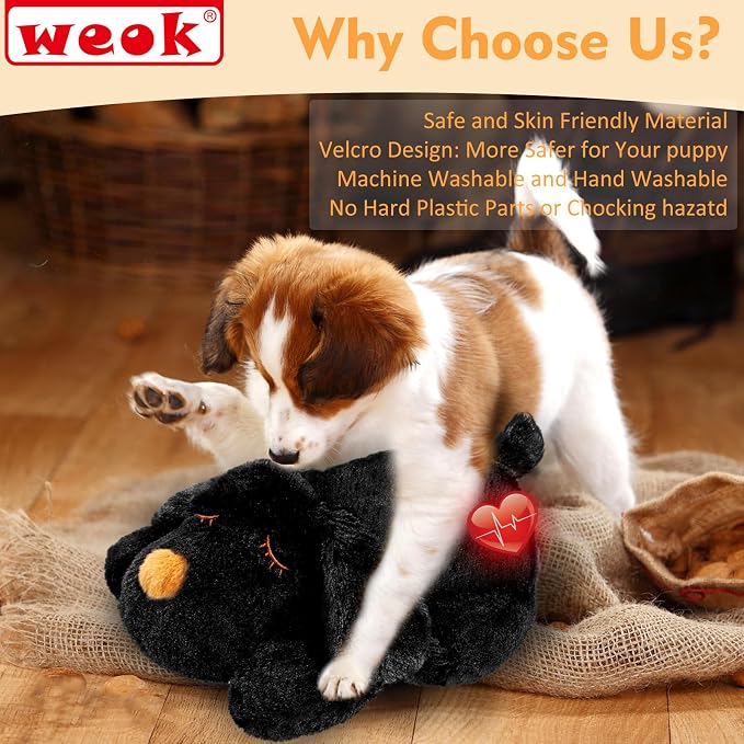 Puppy Heartbeat Toy for Separation Anxiety Relief, Heartbeat Stuffed Animal - Image 2