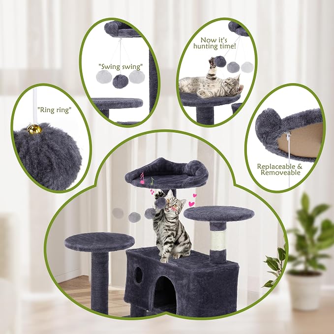 54 Inches Cat Tree Tower, Cat Tree Tower Condo - Image 5