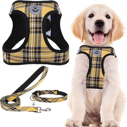 PUPTECK Adjustable Dog Harness Collar and Leash Set Step in No Pull Pet Harness by PUPTECK