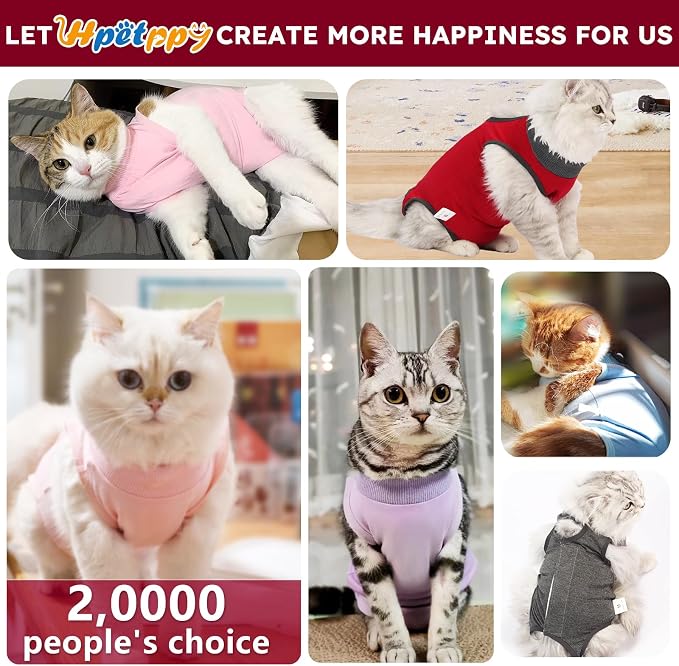 Cat Recovery Suit for Spay Abdominal Wounds, Kitten Onesie Bodysuit for Cats - Image 5