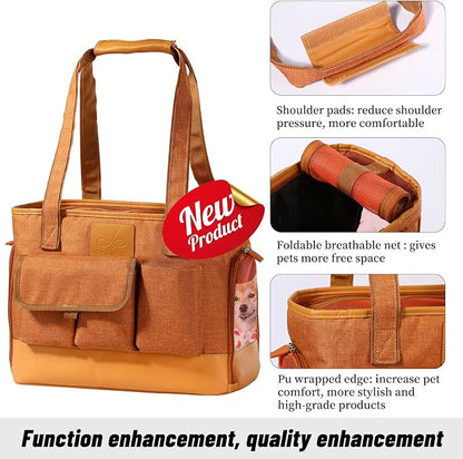Cat Carrier, Dog Carrier, Pet Carrier, Foldable Waterproof Premium PU Leather - Image 4