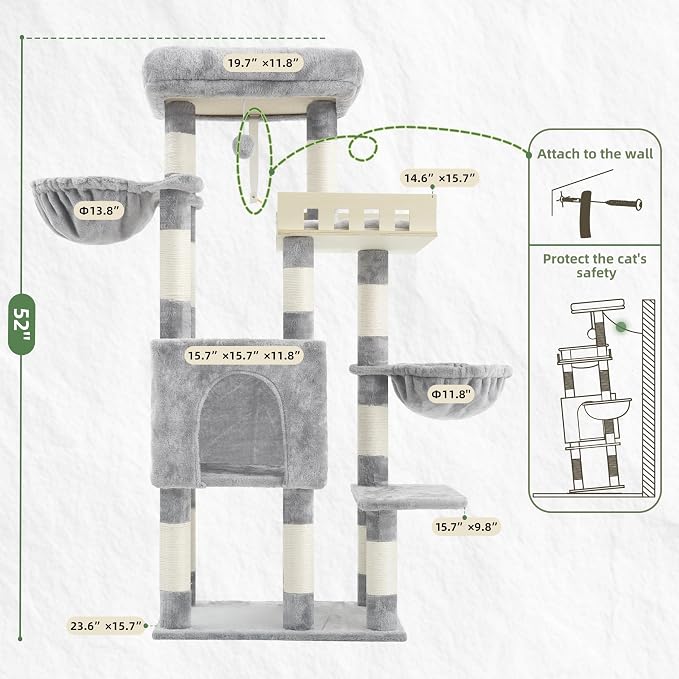 Cat Tree for Indoor Cats Large Adult, Heavy Duty Cat Tree for Large Cats 20 lbs+ - Image 7