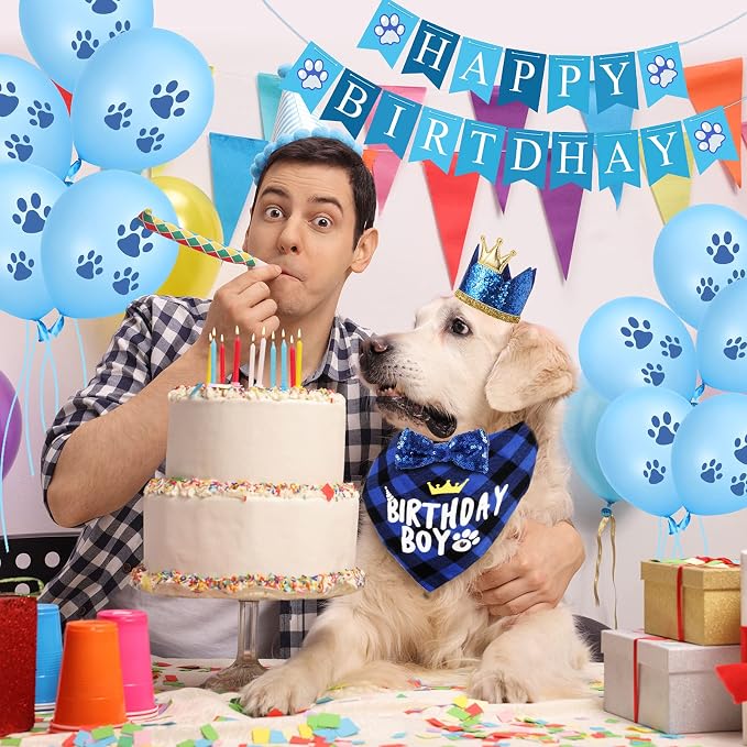 Dog Birthday Party Supplies, Dog Birthday Hat Bandana Scarf - Image 6
