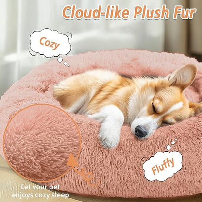 JOLLYVOGUE Calming Dog Bed Medium Size Dog, Anti-Anxiety Donut Medium Pet Bed - Image 2