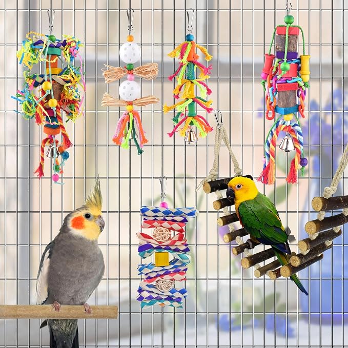 KATUMO Bird Toys, Parakeet Swing Parrot Ladder Cockatiel Perch Conure Hanging - Image 7