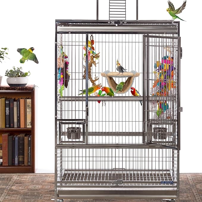 BWOGUE Winter Warm Bird Nest Bed Hanging Hammock Snuggle Hut Parrot House Tent - Image 6